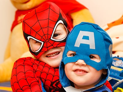 Children playing with blocks